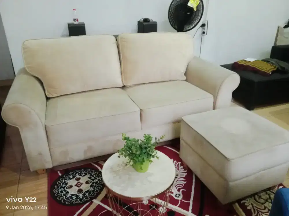 Sofa mewah +stol panjang 190 lebar 85-90