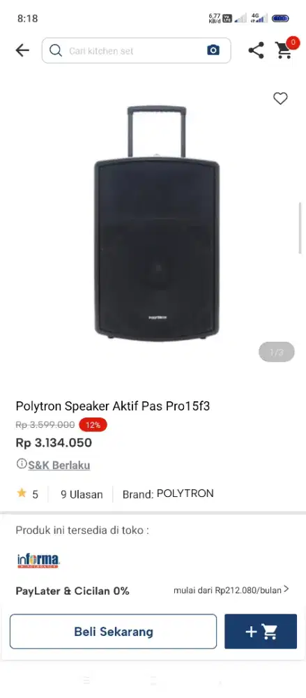 Speaker Polytron cicilan tanpa dp syarat KTP asli saja pakai indodana