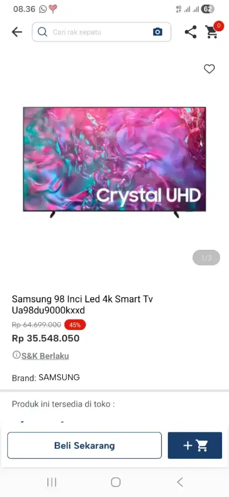 Samsung 98 inci Ua98du9000