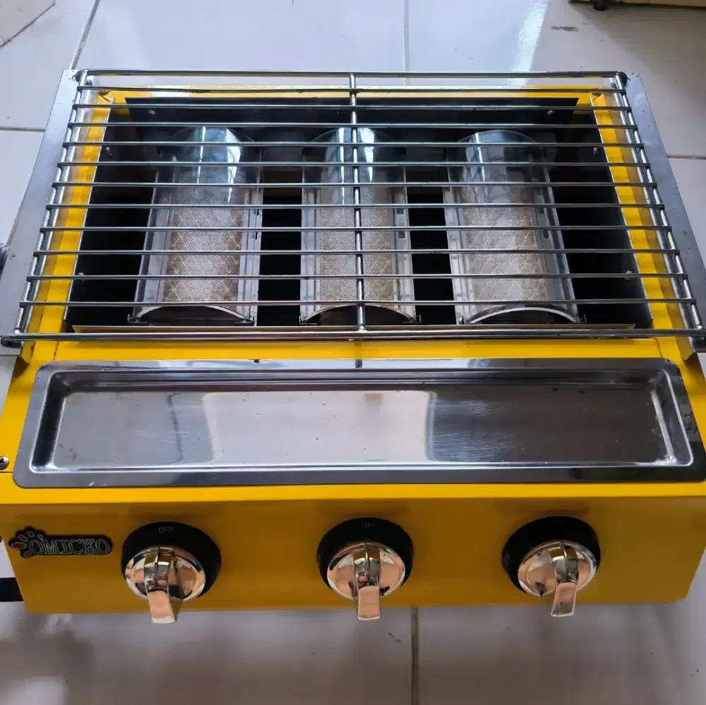 KOMPOR GAS 3 TUNGKU PANGGANG SATE, SOSIS, ROTI BAKAR, AYAM PANGGANG