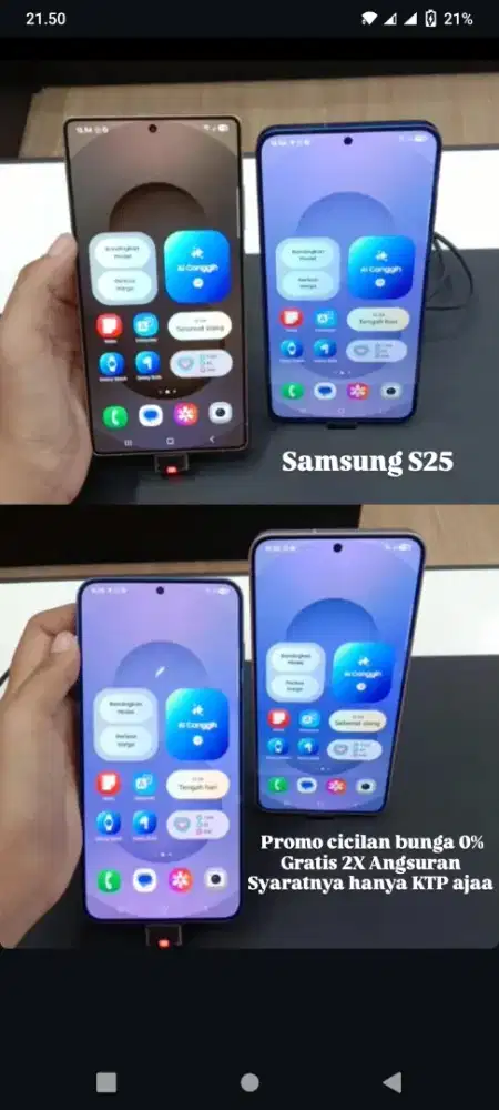 Promo Kredit Handphone Samsung Galaxy S25 Bunga 0% Gratis 2x Angsuran