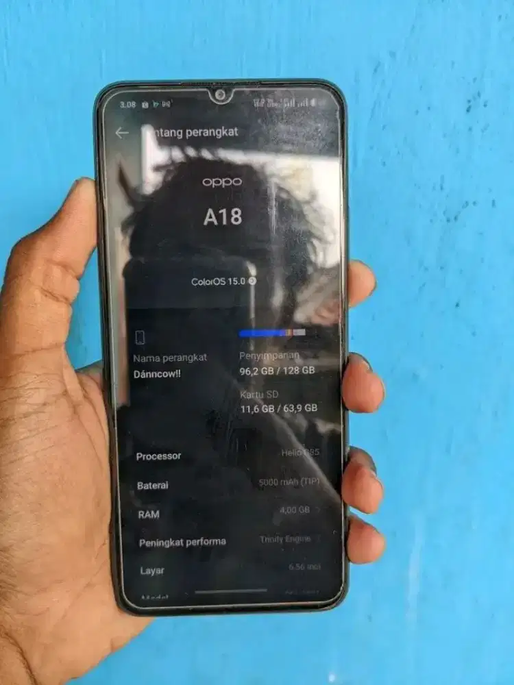 Oppo a18 Fulset full ori tangan pertama