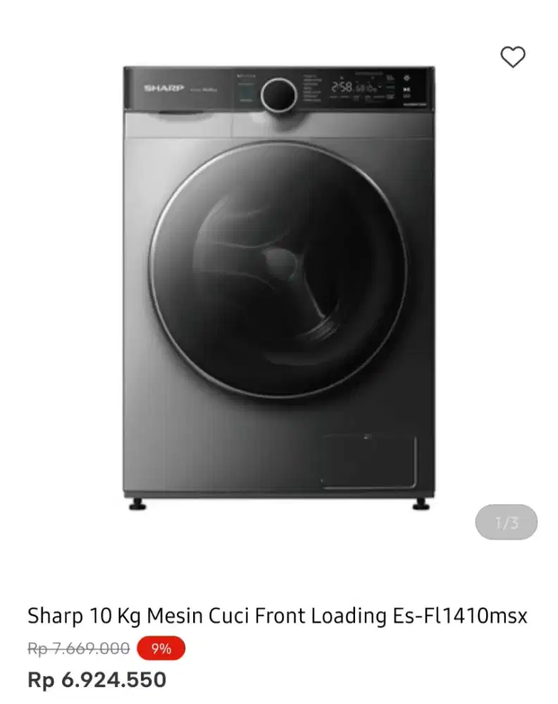 MESIN CUCI SHARP 10KG FRONT LOAD