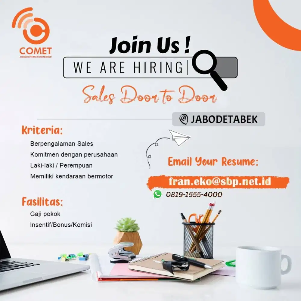Join Tim Kami! Sales Internet WiFi Area JABODETABEK