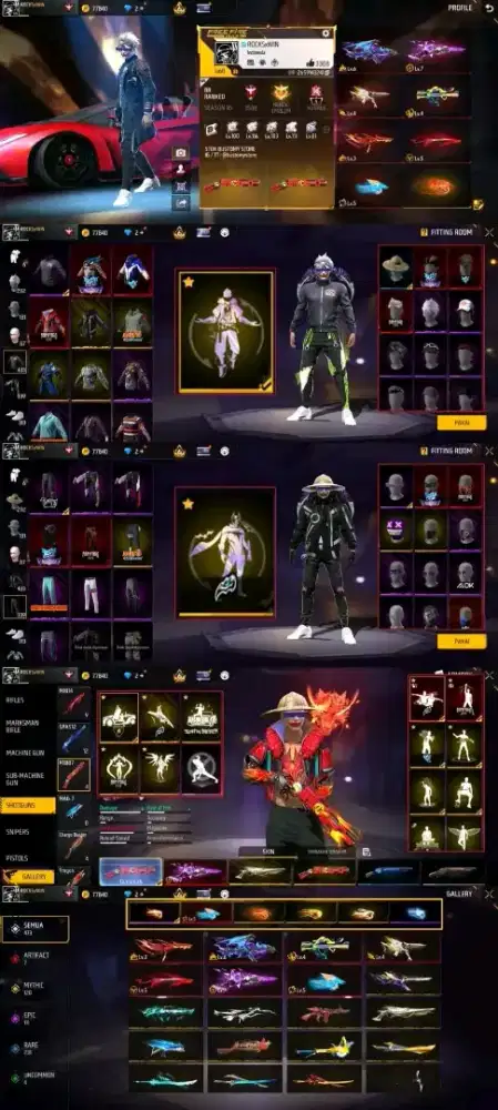 AKUN FF SPEK GAGAH VAULT BEJIBUN STOK READY 24 JAM