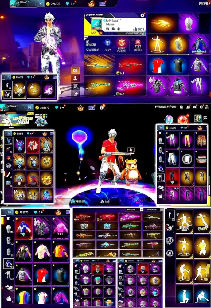 AKUN FREE FIRE SPEK GAGA VAULT BEJIBUN PRIME 6 AMANAH 100%