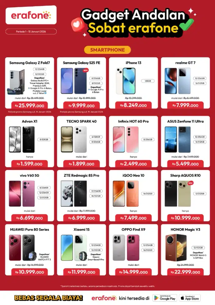 Kredit HP TV PS dll di Erafone Cimahi