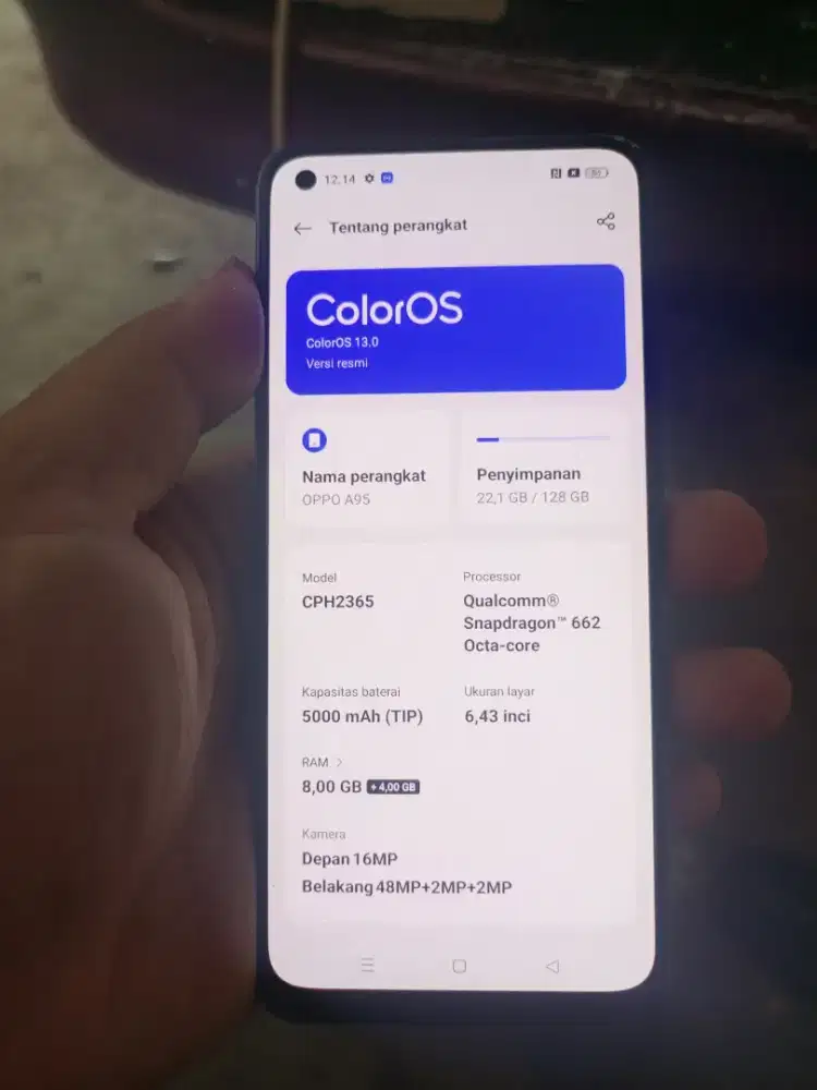 Oppo a95 8/128 batangan