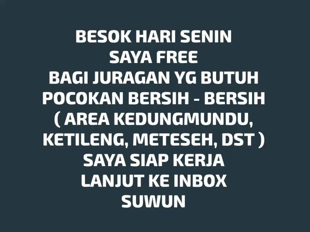 Cari kerja pocokan harian