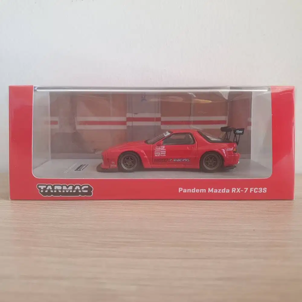 Tarmac Works Pandem Mazda RX-7 FC3S (Red, Merah, Lucky 7 Racing Drift)