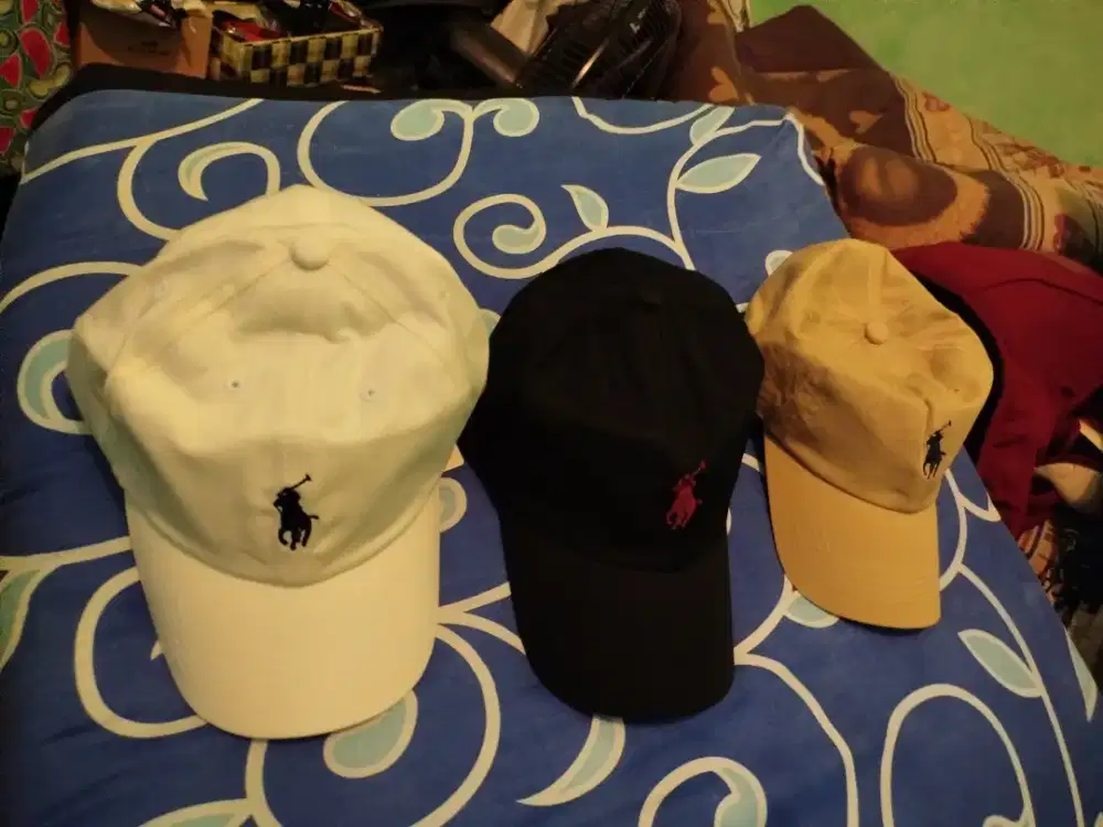 Topi Polo Original ready putih coklat