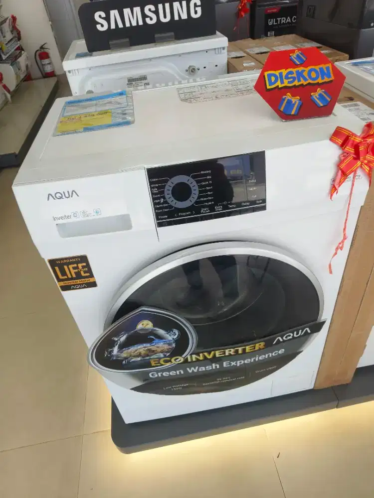 Cicilan Mesin cuci Aqua front loading bebas 2 bulan cicilan