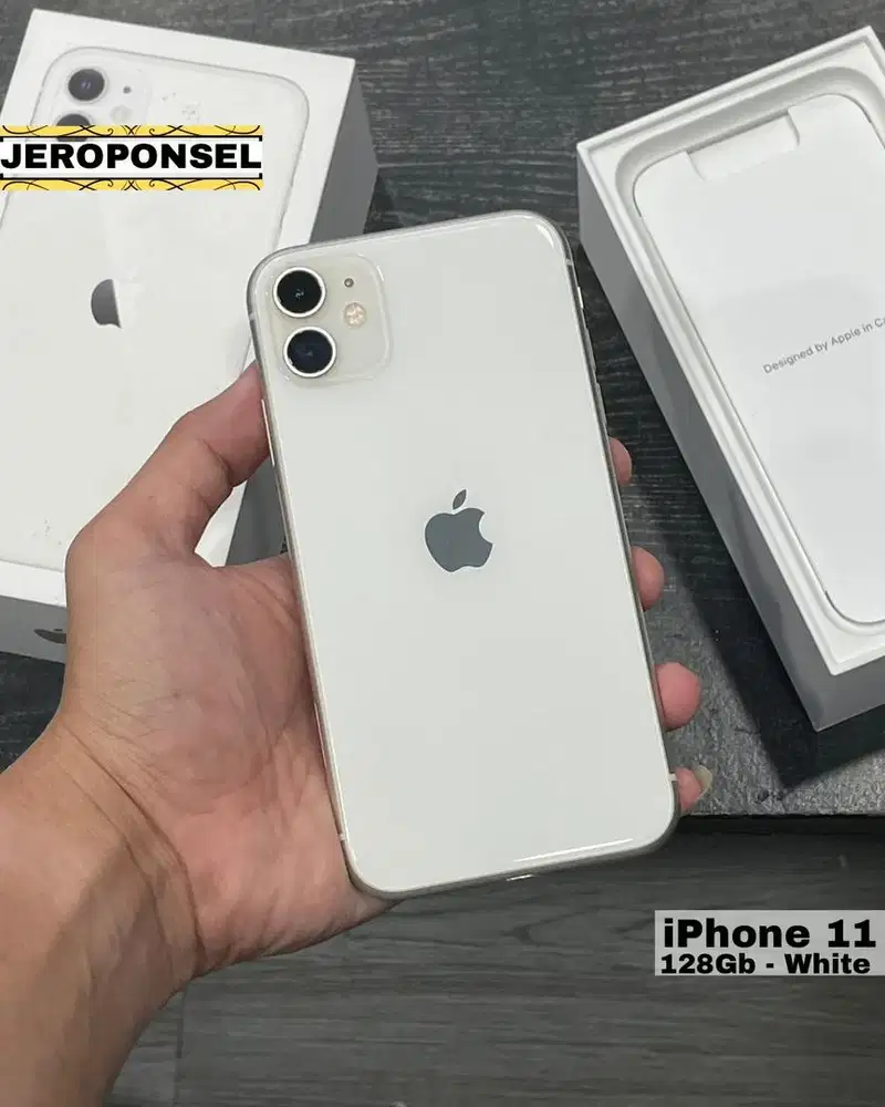 IPHONE 11 128GB WHITE MULUS FULL SET ORIGINAL GARANSI