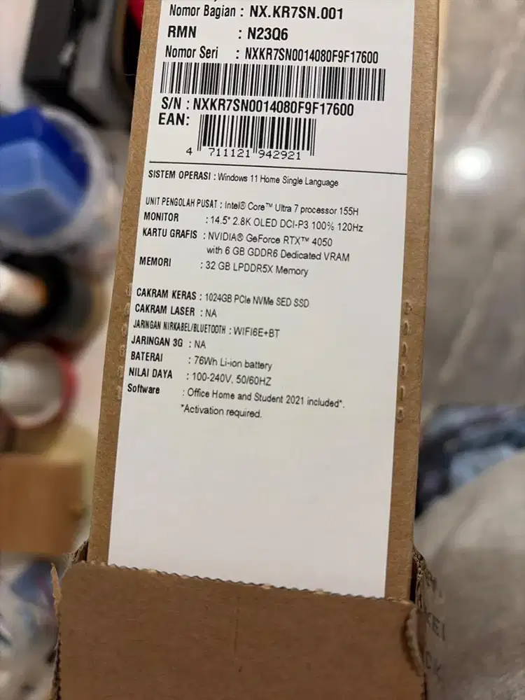 Acer swift X 14 SFX14 72G 79PY 4050 6gb