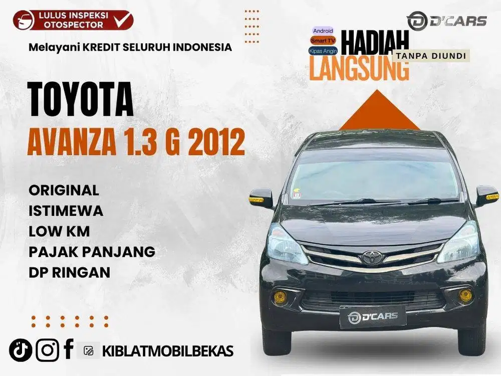 TOYOTA AVANZA G 2012 ORIGINAL ISTIMEWA
