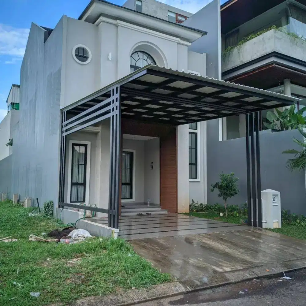 Kanopi rangka besi hollow atap alderon