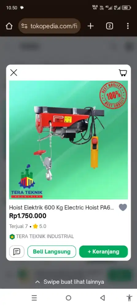 JUAL MESIN HOIST ELECTRIC PA 600