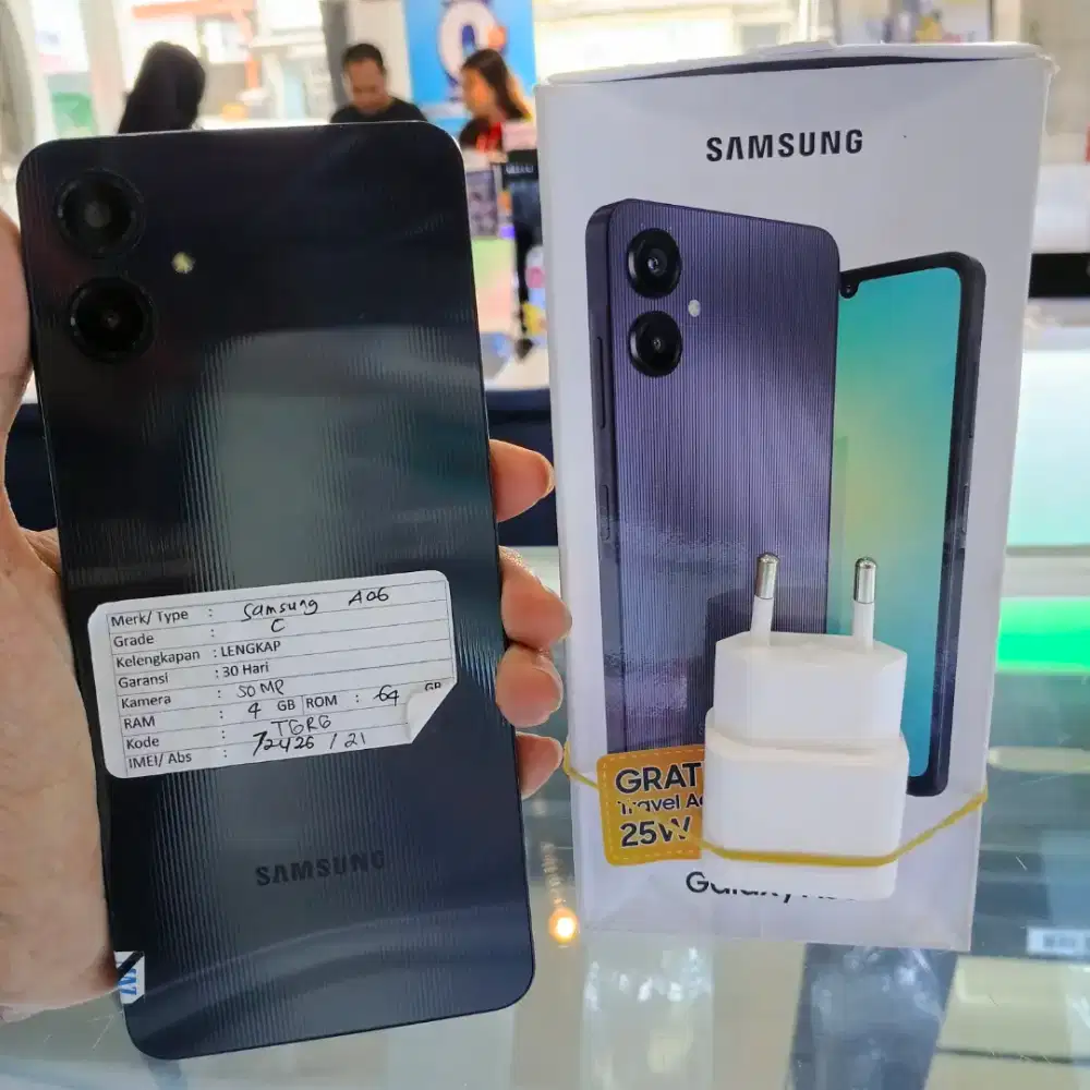 HP Bekas Samsung A06 4/64GB Sudah Ada Charger