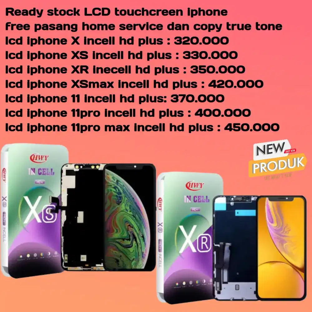 lcd iphone x xs xr xsmax 11 12 13 free pasang