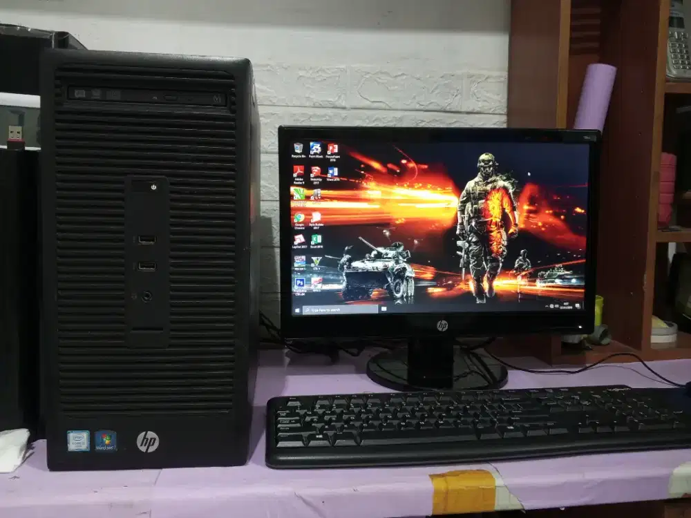 Pc HP fullset ( intel core i3 gen6 + ram 8gb ddr4 + monitor 19inch )