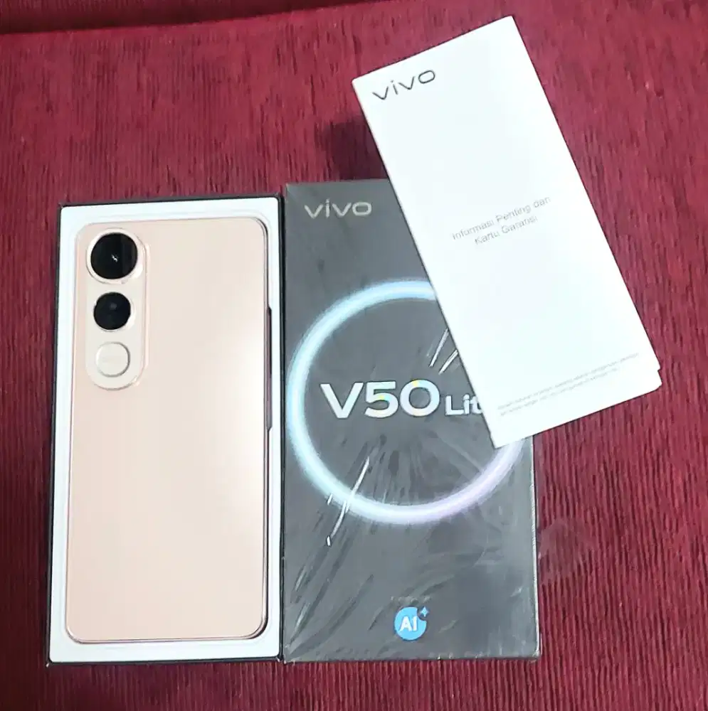Vivo V50 Lite Ram 8/128GB All Gold Fullset Garansi S/D Juni 2026