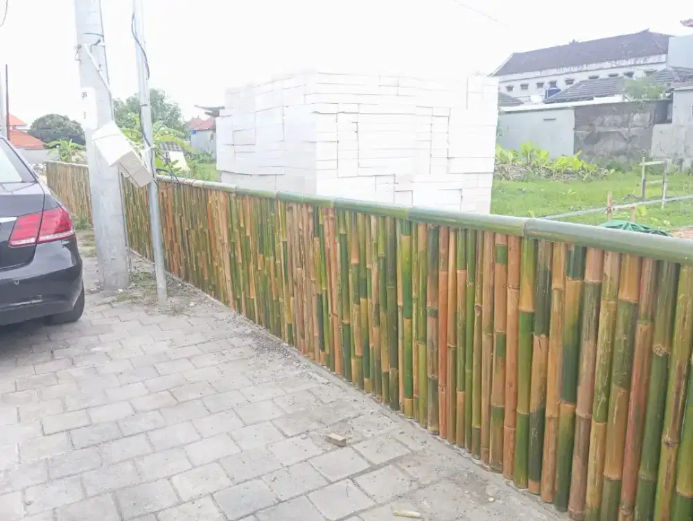 PAGAR BAMBU KERANGKA BESI