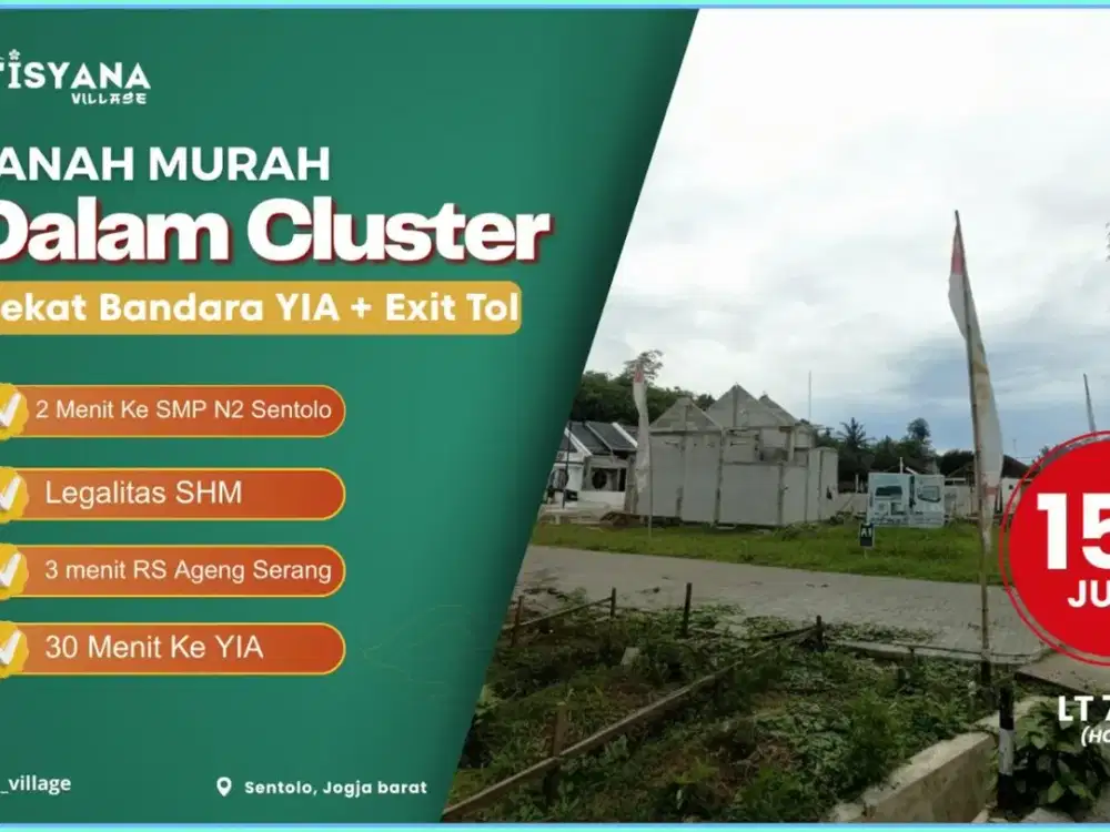 TANAH KAVLING STRATEGIS YOGYAKARTA AKSES ASPAL LEBAR BELAKANG BRIMOB SENTOLO