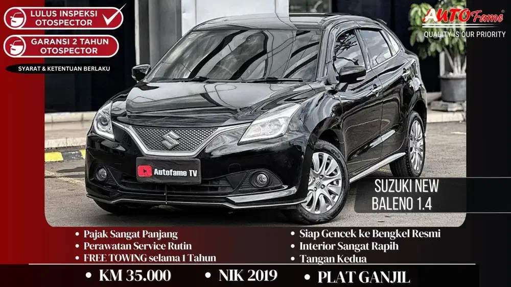 Suzuki New Baleno 1.4 Automatic NIK 2019 Black On Black