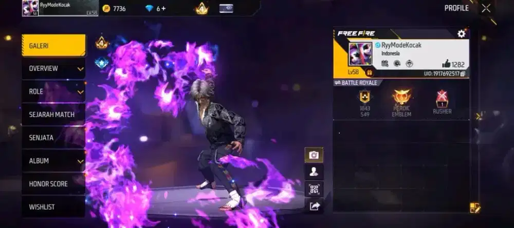 AKUN FREE FIRE SPEK GACOR READY STOK AMANAH 100%