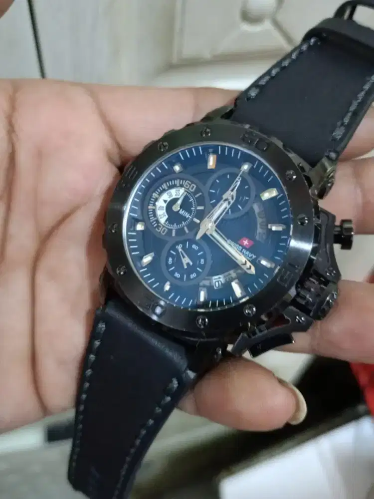Jam Pria SWISS NAVY Chronograph Quartz ORIGINAL