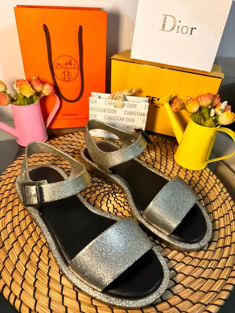 Preloved Mellisa Mar Sandals Glitter 37 Authentic 100%