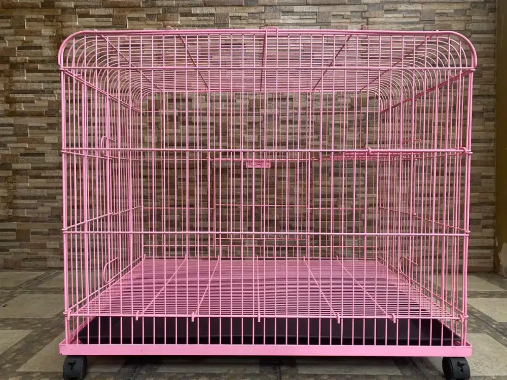 Kandang besi lipat tingkat plus roda merk octagon jumbo istimewa