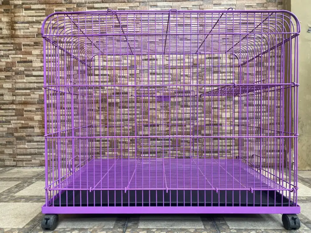 Kandang besi lipat tingkat plus roda merk octagon jumbo istimewa