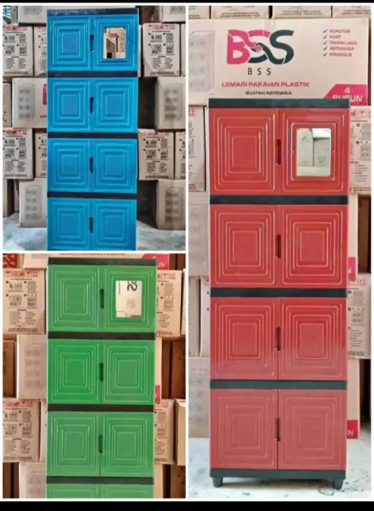 Lemari 4 susun kaca BSS