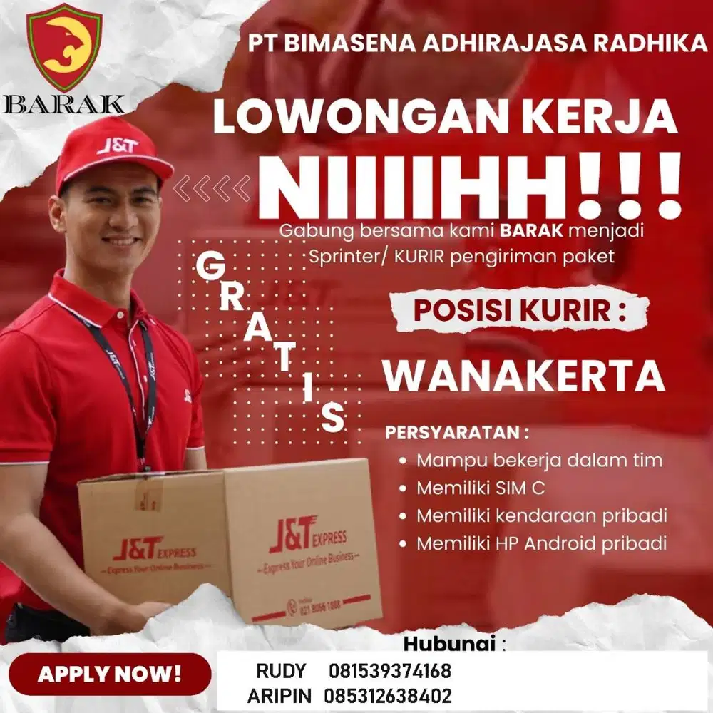 LOKER SPRINTER /KURIR SINDANG JAYA