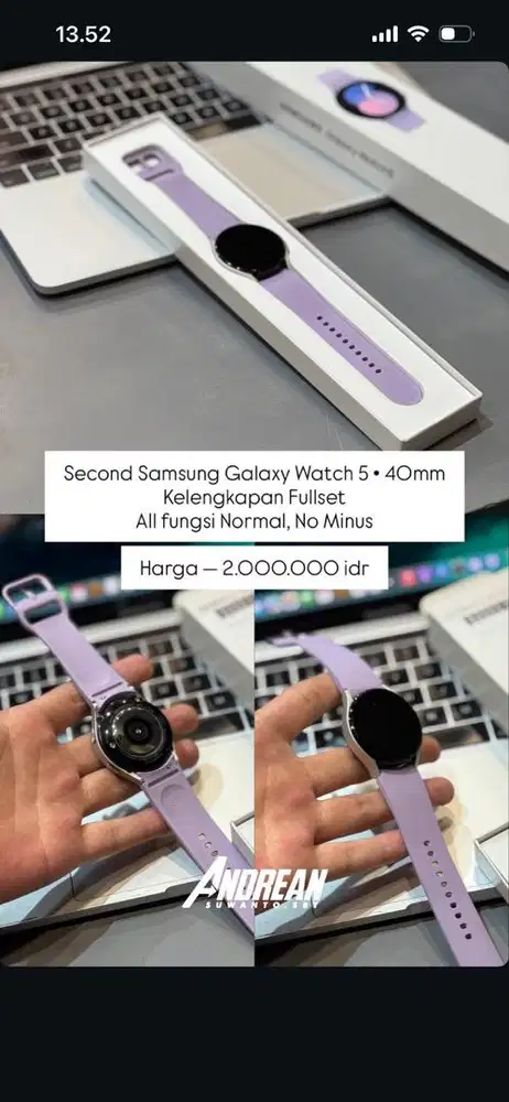 Samsung galaxy watch 5 40mm lavender