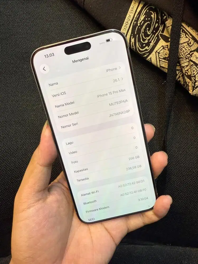 Iphone 15 pro max 256 ex garansi resmi