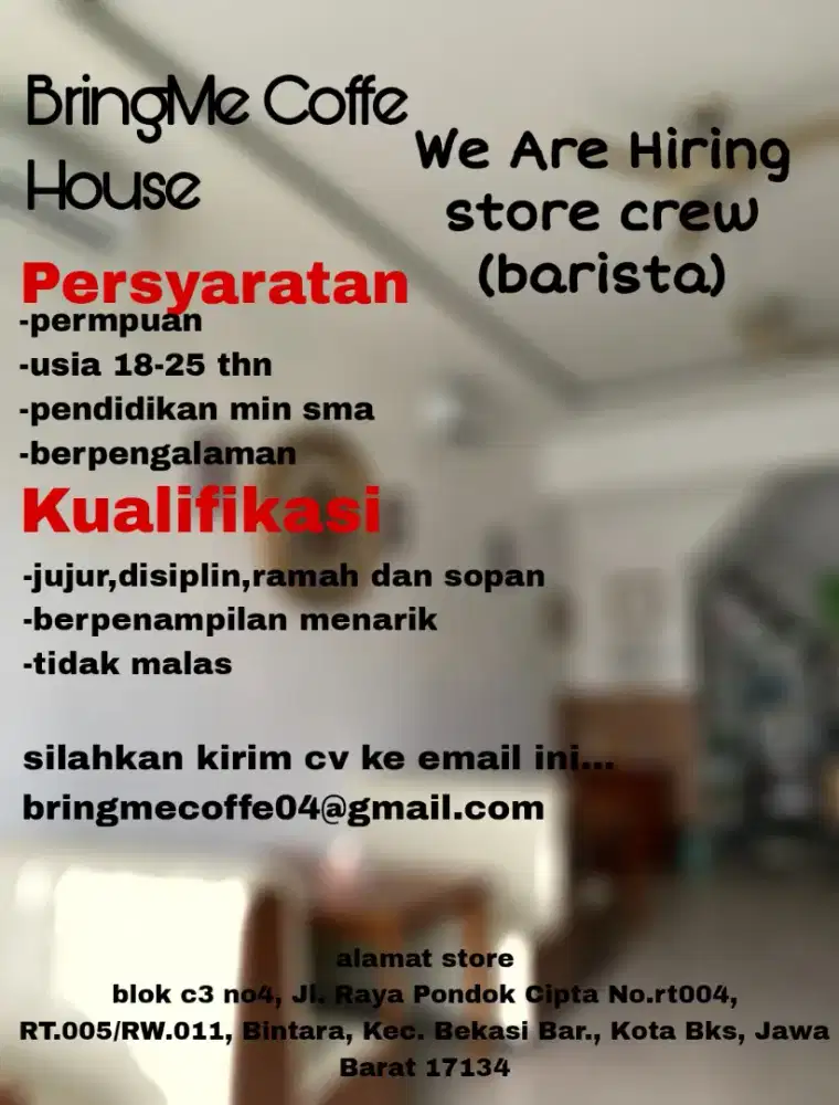 lowongan pekerjaan barista