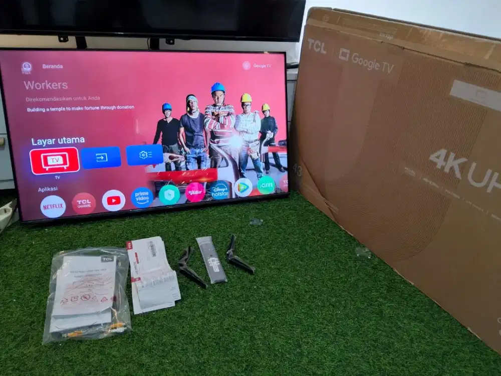 TCL Google TV 43 inch 4k uhd garansi resmi 2 tahun