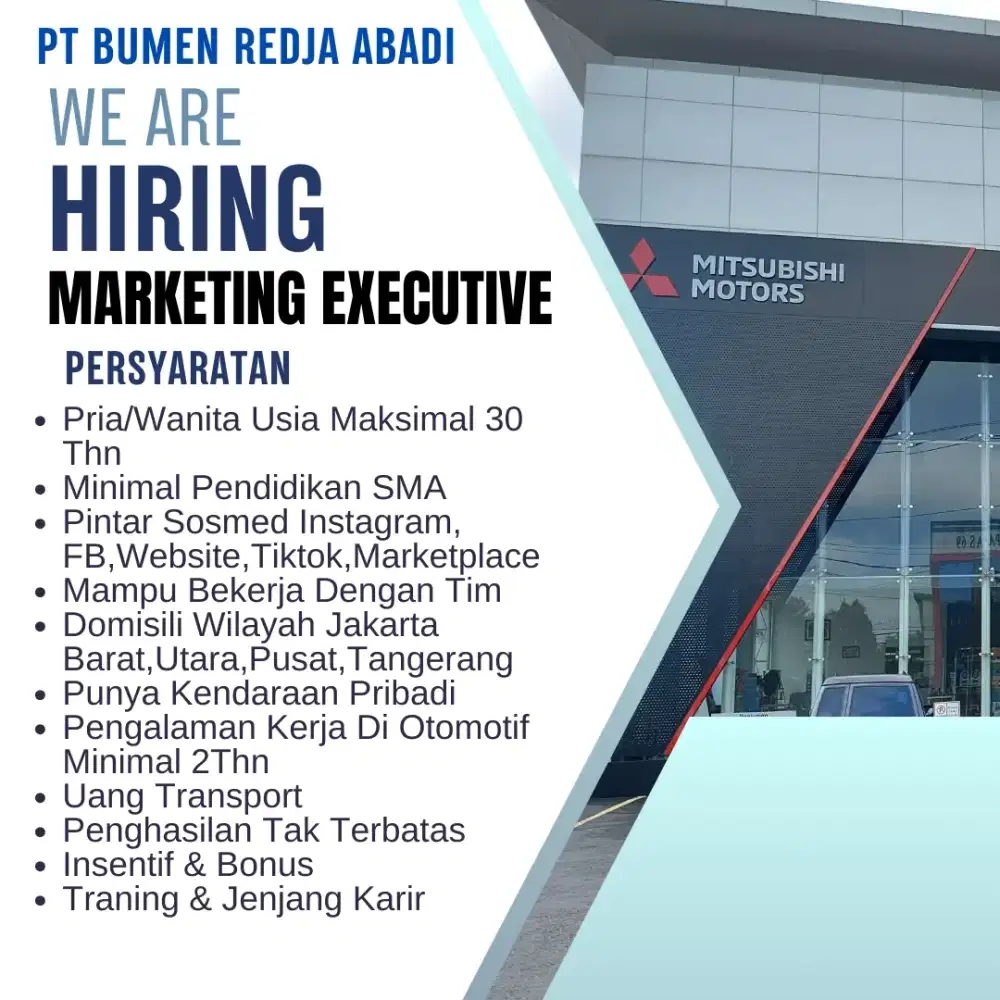 Lowongan Kerja Marketing Mitsubishi