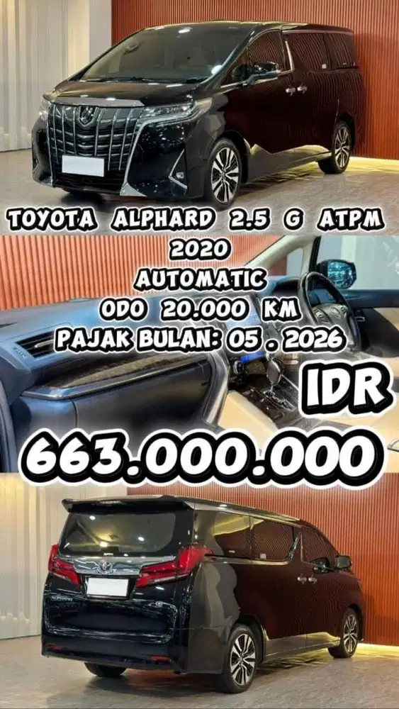[ ODO 20.000 KM ] TOYOTA ALPHARD G ATPM 2.5 AT 2020 WARRANTY 3 YEAR