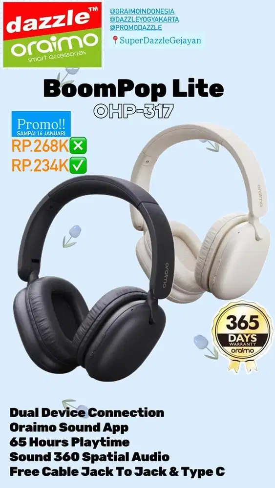 Headphone Oraimo BoomPop Lite OHP-317