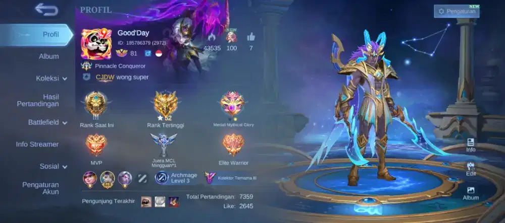 Akun mobile legends plus COC