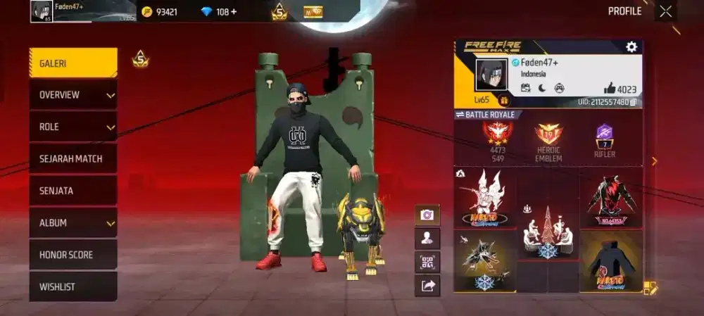 AKUN FREE FIRE SPEK GACOR READY STOK 24 JAM AMANAH 100%