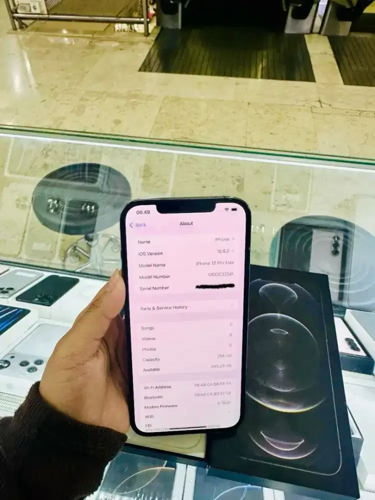 iPhone 12 Pro Max 256GB Graphite Color kode iD/A Resmi iBox Lengkap