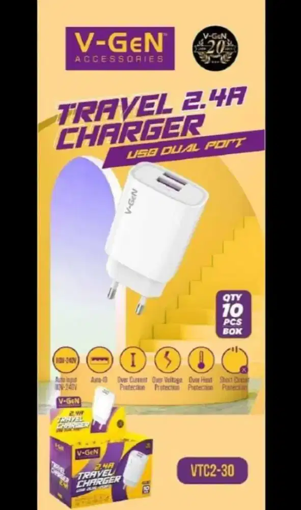 V-Gen travel charger vtc2-30