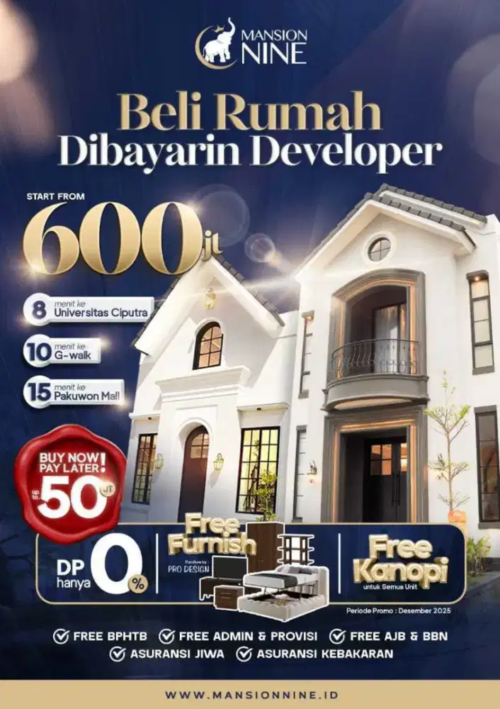 START HANYA 600JT-AN RUMAH BARU MINIMALIS MANSION NINE DEKAT CITRALAND