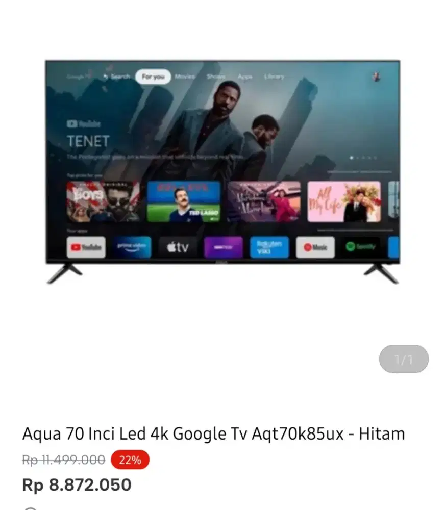 AQUA GOOGLE TV 4K 70 INCI