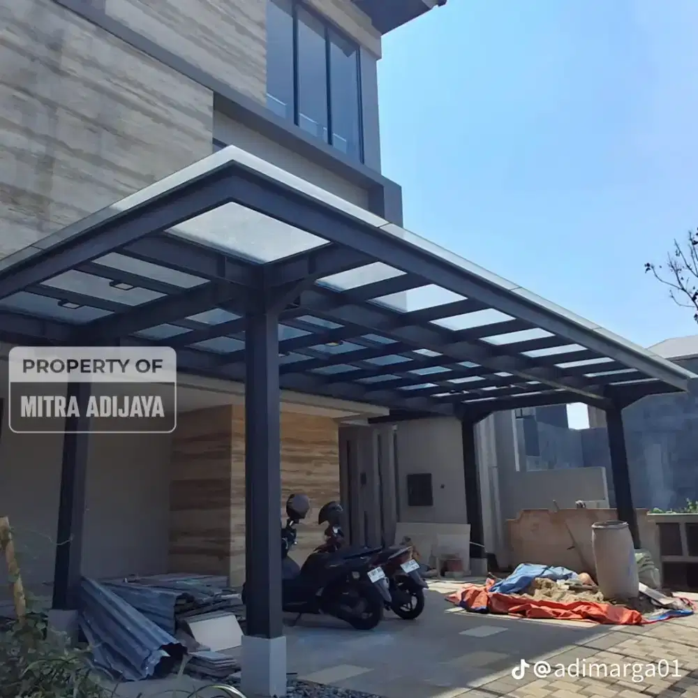 Pemasangan kanopi alderon single