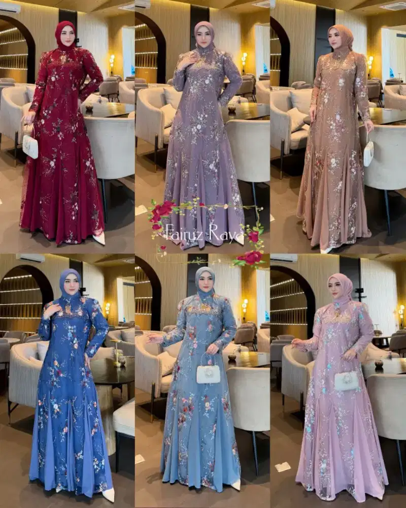 Fairuz by Aaieiz Baju Gamis Pesta lebaran mewah